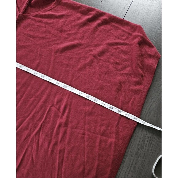 J. Jill Poncho Sweater Top Merino Wool Tencel Blend Dark Red One Size V Neck - Picture 4 of 6